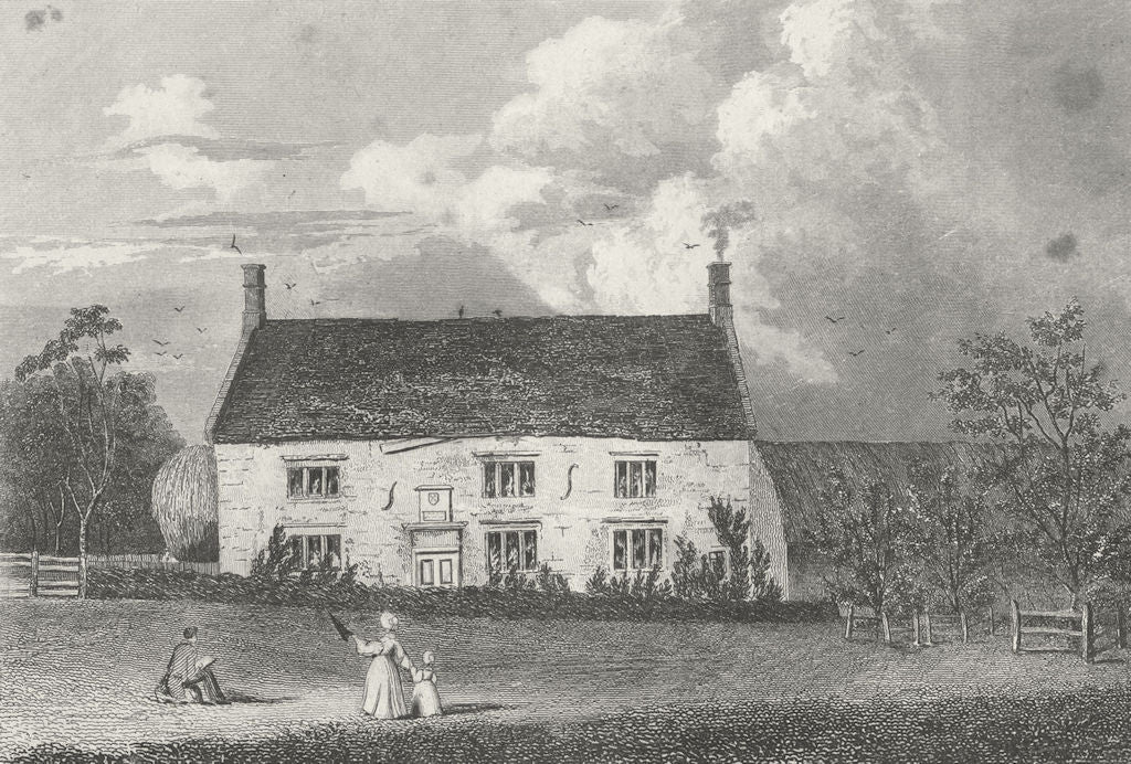 LINCS. Woolsthorpe Manor birthplace Isaac Newton 1836 old antique print